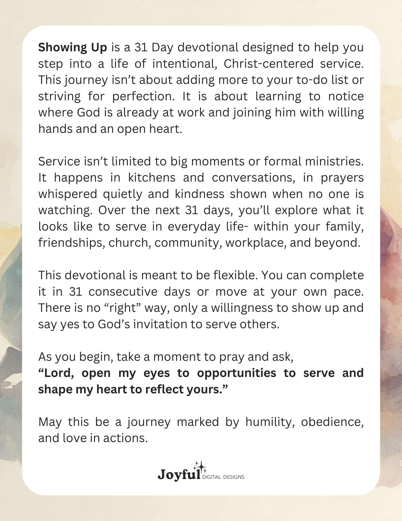 Showing Up: A 31-Day Journey to Serving Others Well