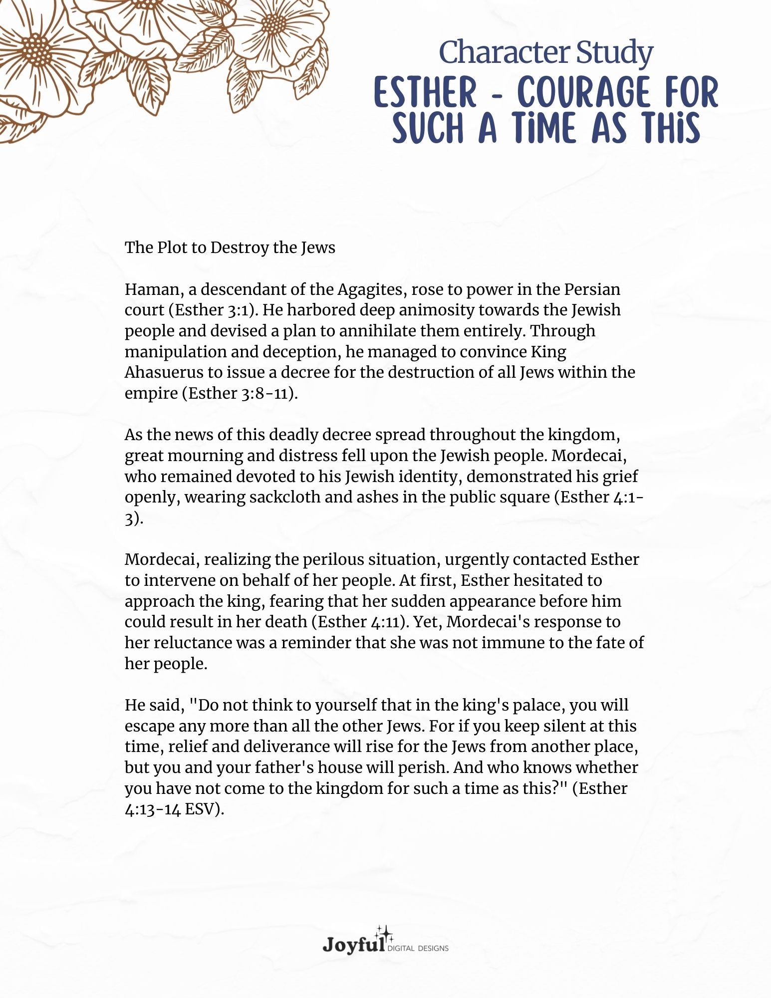 Created for Such a Time as This | Character study of Esther