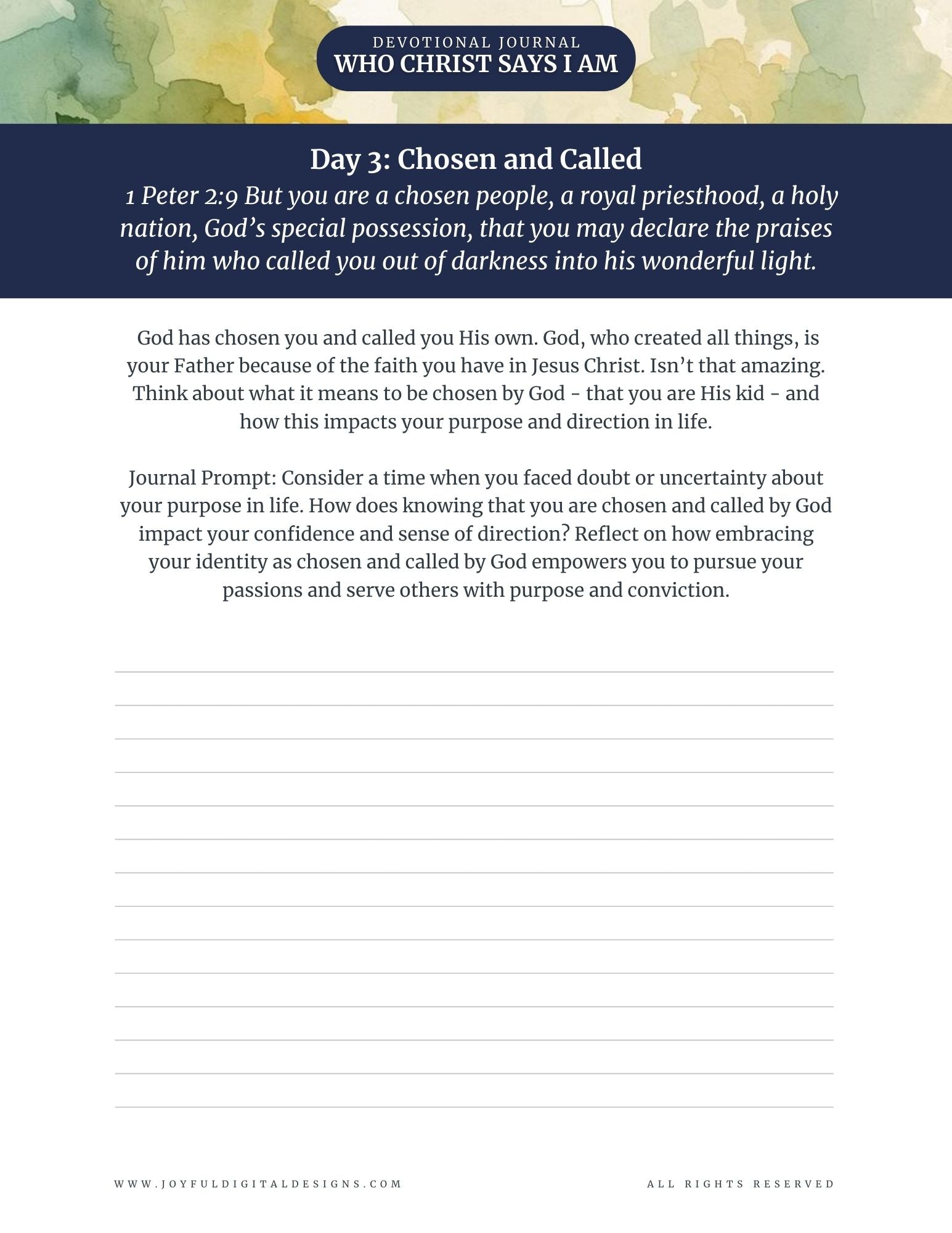 Who Christ Says I Am | For Ladies | 7-Day Mini Devotional for Teens & Young Adults